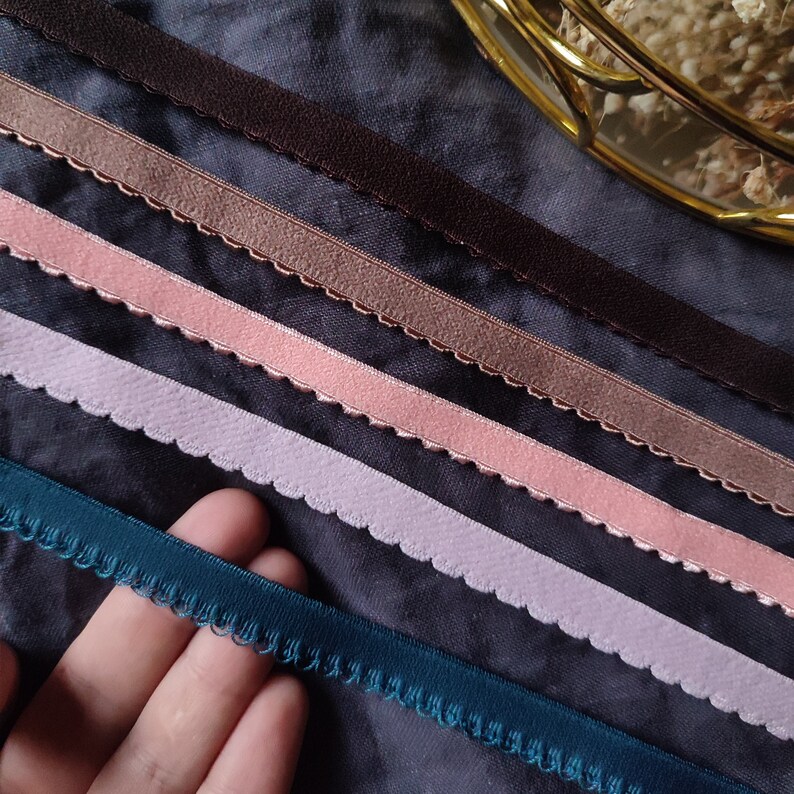 Picot elastic 3/8 10mm for sewing lingerie, Elastic Band, Elastic Trim, Elastic Tape, ribbon, Sewing Elastic, bra making, lingerie supplies zdjęcie 5