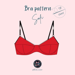 Può includere: Un modello di reggiseno rosso con spalline nere e pois bianchi. Il modello si chiama "Sofi" ed è disponibile in 18 taglie. Il modello è di Kod Lace.