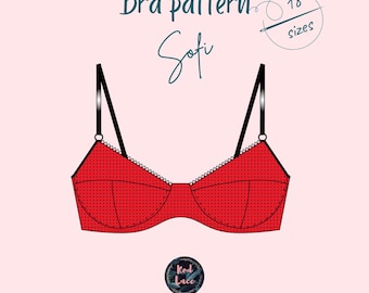 Sofi T-Cup Underwire Bra Sewing Pattern – Lingerie PDF (18 Sizes)