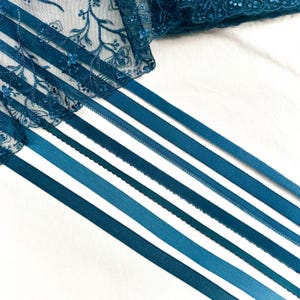 Deep Teal Lingerie Elastic for Sewing – Bra Straps, Picot, Panties Elastic, FOE, Channeling | Better price on KODLACE.SHOP