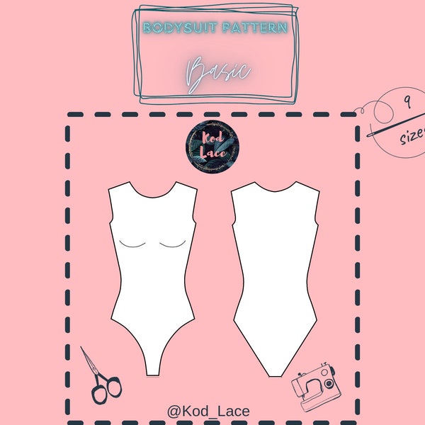 Basic Bodysuit PDF lingerie sewing pattern 40/42/44/46/48/50/52/54/56 sizes