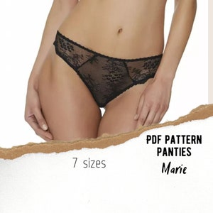 Panties regular fit thong Marie  PDF lingerie Pattern