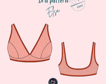 Soft Bra Top Sewing Pattern PDF • No Underwire Bralette • Darted Lingerie Pattern • Sizes S–XL
