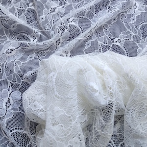 Elastic guipure ivory lace for sewing lingerie and clothes, stretch Fabric for Bra Making, wide lace
