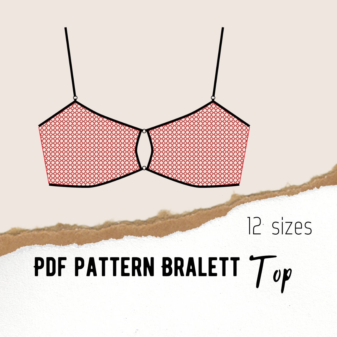 Downloadable PDF daisy Bralette Sewing Pattern, Sizes XS-L 