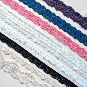 Narrow Stretch Lace Trim for Lingerie Sewing | Edging Elastic Lace | www.KodLace.shop