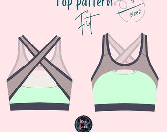 Sports Bra Sewing Pattern, Cross Top (PDF Digital Download)