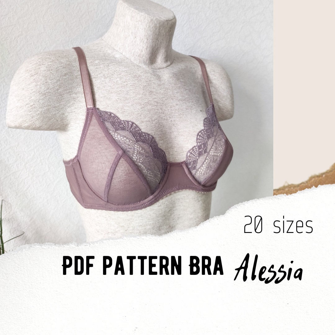 Lingerie Bra Sewing Pattern PDF Alessia 20 Sizes 