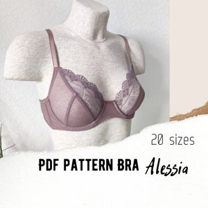 Bra Soft Cup Sewing Pattern in Full Bust Sizes DD-G UK Cup Sizes