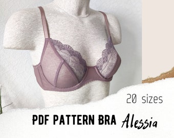 lingerie bra sewing Pattern PDF Alessia 20 sizes
