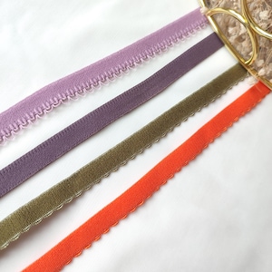 Picot elastic 3/8&quot; 10mm for sewing lingerie, Elastic Band, Elastic Trim, Elastic Tape, ribbon, Sewing Elastic, bra making, lingerie supplies