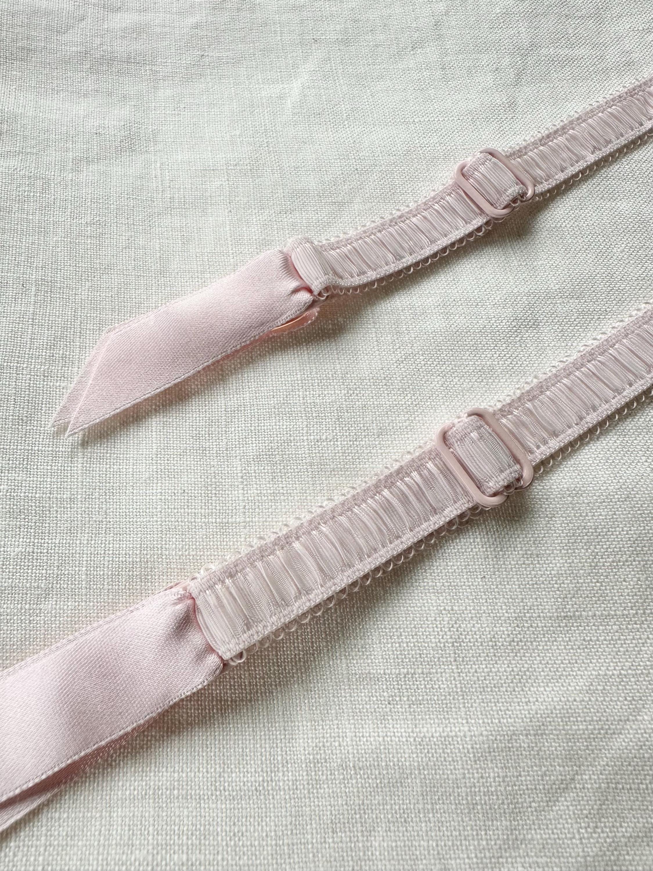Adjustable Garter Suspender Straps Pair — Metal Clip With Satin Ribbon ...