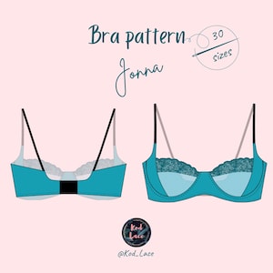 Underwire bra pattern. Plus size bra pattern. PDF lingerie pattern