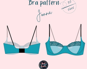 Wykrój biustonosza na fiszbinach, bielizna w dużych rozmiarach (wykrój w formacie PDF)