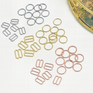 Silver, Gold & Rose Gold Rings, Sliders and Hooks for Lingerie Making | 10 pcs | Better price on www.KODLACE.SHOP
