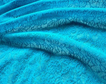 Turquoise Stretch Lace Fabric 4 Way Elastic Lace for Lingerie Sewing