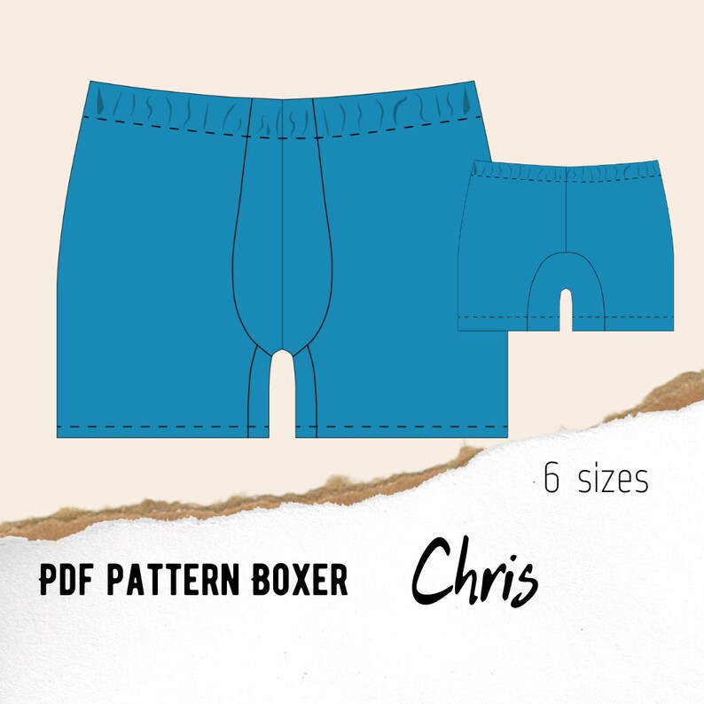 Boxer Briefs for Mens, Sewing Underwear Pattern, Digital, Pattern PDF