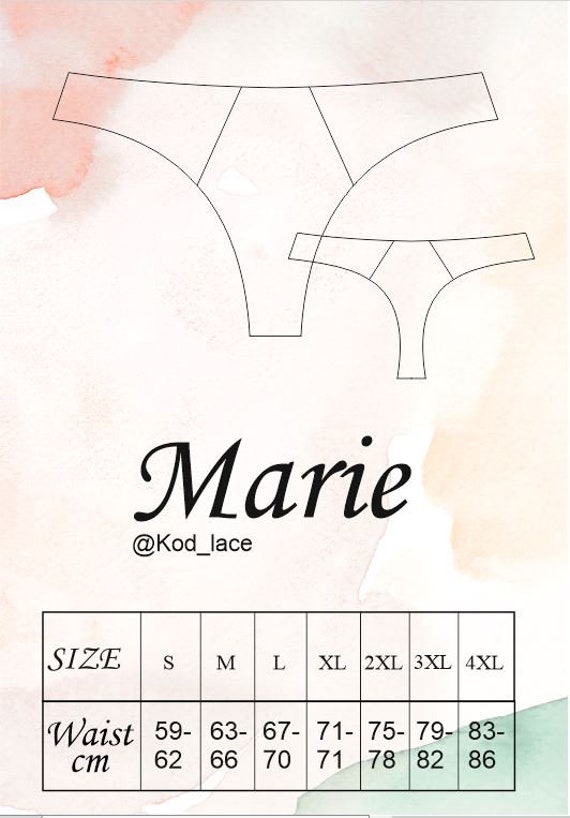 Panties Normal Fit Thong Marie PDF Lingerie Pattern -  Denmark