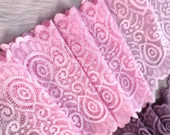 Floral Stretch Lace, Elastic Fabric for Lingerie Sewing (6.7" Wide)