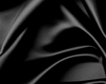 High-Quality Black Satin Elastic Fabric - Great for Sewing Lingerie! Luxe Stretch Material (19.6&quot; x 60&quot;)