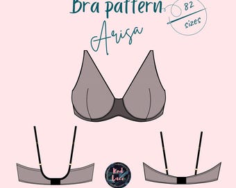 Wykrój biustonosza z fiszbinami Arisa – 82 rozmiary, wykrój bielizny w formacie PDF (do pobrania w wersji cyfrowej)