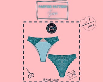 Brazilian Panties Jonna PDF sewing lingerie Pattern 7 sizes