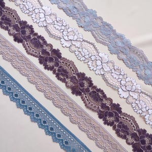 Stretch narrow Lace for sewing lingerie, elastic lace, lace trim, Bra Making supplies, Sewing supplies
