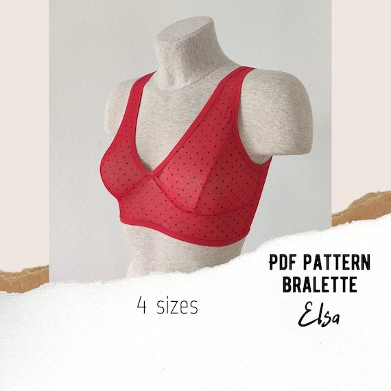 Top Bra Lingerie Sewing Pattern PDF Elsa 
