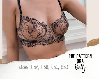 Underwire Lace Bra sewing pattern PDF Betty 85(38) A/B/C/D