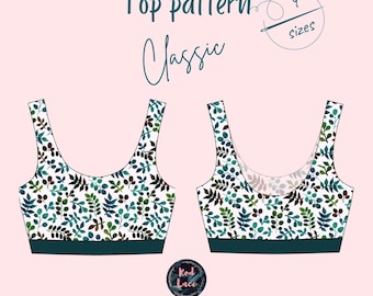 Sports Bra Top Sewing PDF Pattern, (Digital Download)
