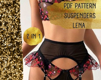 Suspender belt pattern, lingerie sewing pattern PDF | garterbelt