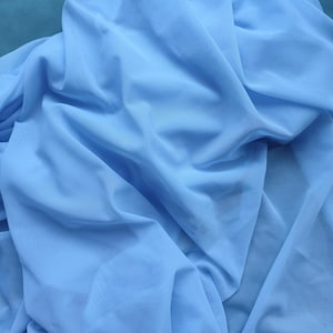 Light blue stretch tulle fabric, baby blue elastic mesh, stretch fabric, fabric for lingerie, 50 cm x 160 cm (19,6&quot; x 62.9&quot;)