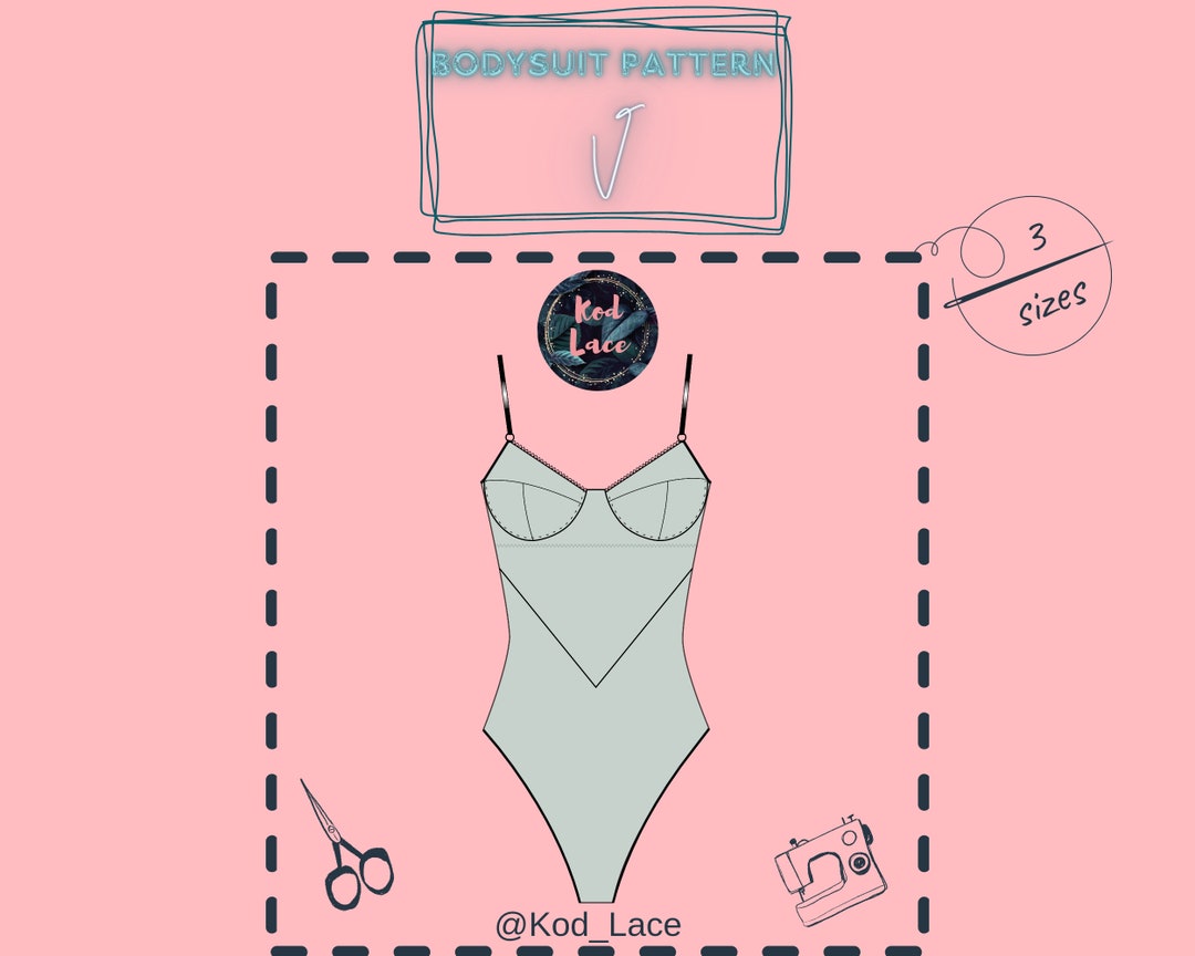 Bodysuit PDF Lingerie Sewing Pattern V Sizes: S/M/L - Etsy