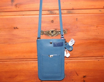 Bolso de piel para teléfono, bolso bandolera para teléfono, funda de piel italiana para smartphone, bolso bandolera pequeño, bolso de piel para festivales, práctico bolso de piel