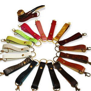 Leather key chain, Crocodile Leather key holder, leather pipe holder, Italian leather key case Reptile, leather key case,
