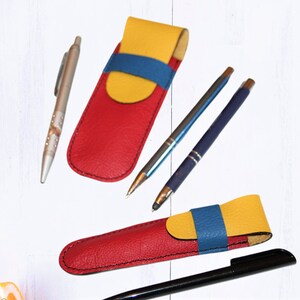 Custodia sigaretta elettronica pelle, Astuccio sigaretta stile Mondrian, Porta vaporizzatore pelle, Custodia penna, Porta penna pelle