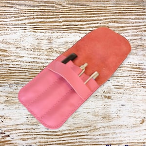 Portapenna personalizzabile pelle tre penne, Custodia penna pelle, Astuccio penna pelle rossa, Porta penna pelle rosa, Custodia penna pelle