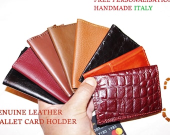 Porta carte pelle, Porta carte credito pelle, Custodia carte Personaliza vera pelle, Porta carte pelle, Portofoglio carte credito vera pelle
