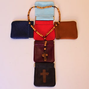 Porta rosario pelle, Sacchetto rosario pelle, Custodia Porta Rosario Personalizzato, Fatto a mano Italia, Portamonete pelle