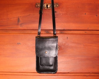 Bolso de piel para teléfono, bolso bandolera para teléfono, funda de piel italiana para smartphone, bolso bandolera pequeño, bolso de piel para festivales, práctico bolso de piel