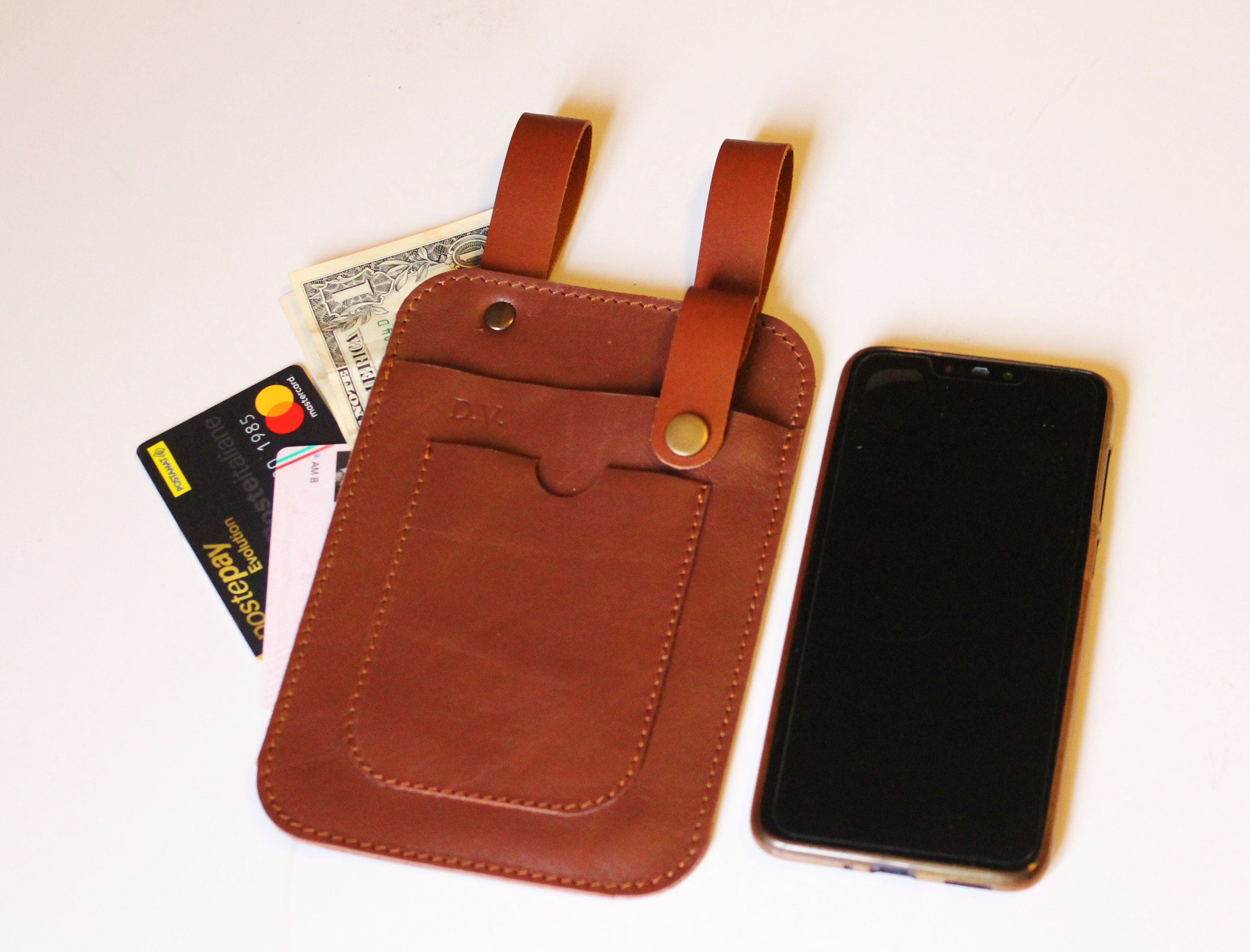 Leather Belt Phone Bag Leather Men Phone Case Italian Etsy