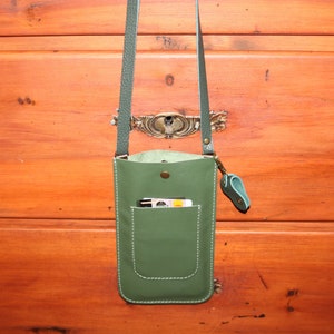 Borsa porta telefono pelle, Porta cellulare tracolla, Borsa personalizzata porta telefono pelle, Piccola custodia Smartphone pelle astuccio