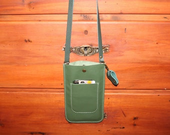 Bolso de cuero para iPhone, bolso para teléfono crossbody, bolsa para teléfono inteligente de cuero italiano, bolso cruzado pequeño, bolso festival de cuero, bolso de cuero práctico