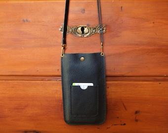 Bolso para teléfono de cuero, bolso para teléfono crossbody, bolsa para teléfono inteligente de cuero italiano, bolso cruzado pequeño, bolso festival de cuero, bolso de cuero práctico