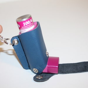 Custodia inalatore pelle, Porta inalatore pelle, Custodia salamol pelle asma inalatore, Astuccio salamol pelle, Custodia ventolin albuterol