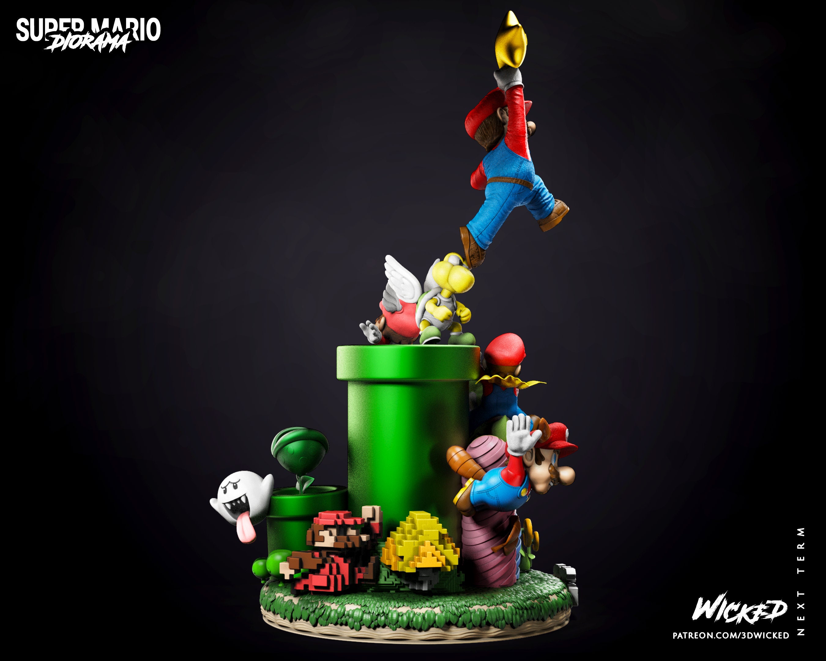 Nintendo Super Mario Bros Diorama Statue ‹ 3D Spartan Shop