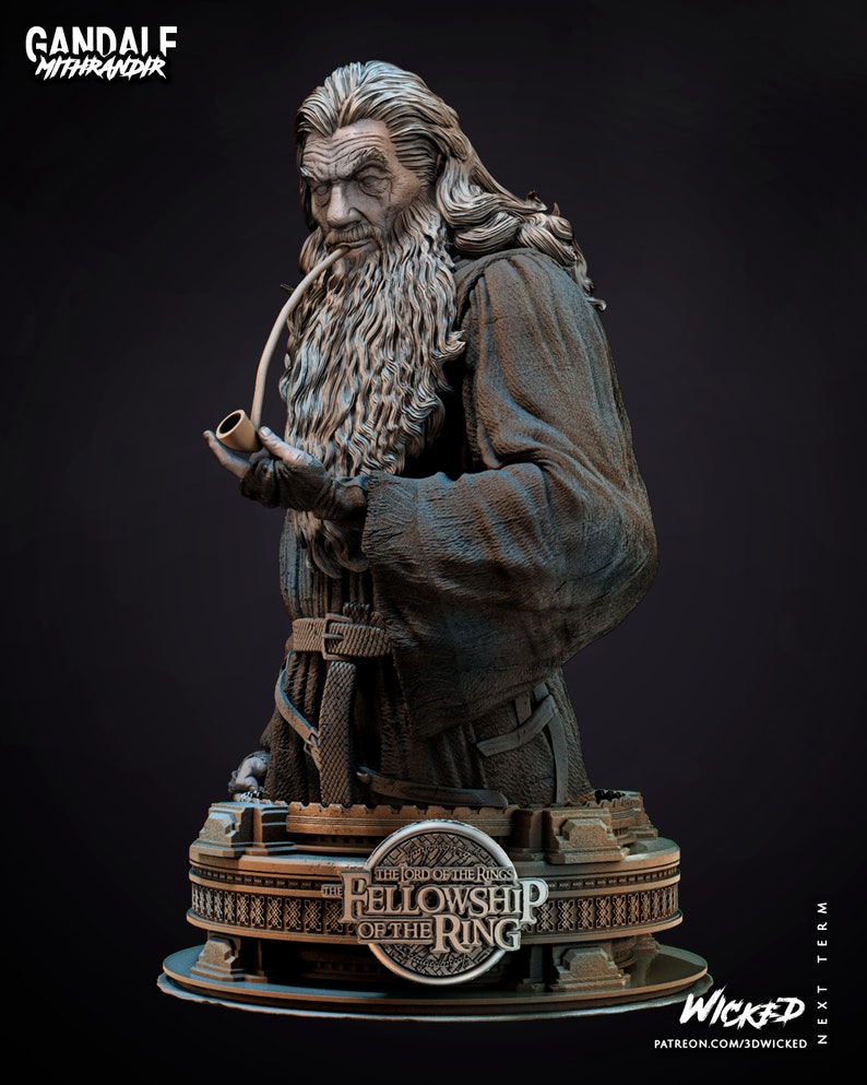 LOTR Gandalf Bust 3D Print Files STL Digital Download - Etsy