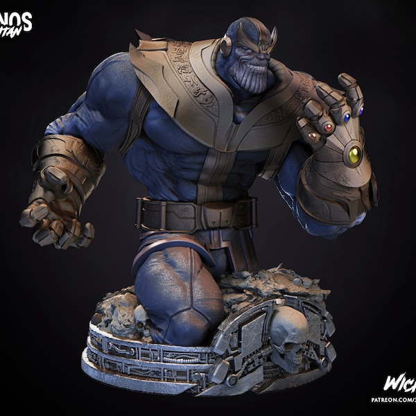 Comic Book Thanos Bust - 3D Print Files STL - Digital Download