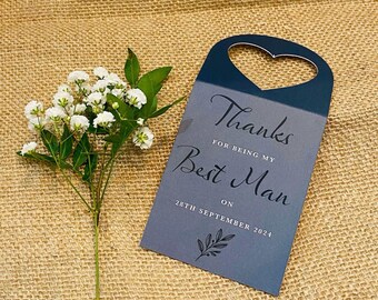 Best Man Bottle Tag - Bridesmaid Bottle Tag - Thank You Bottle Tags - Bespoke Hanging Tags - Wine Bottle Gift Tags - Wedding Bottle Neck Tag