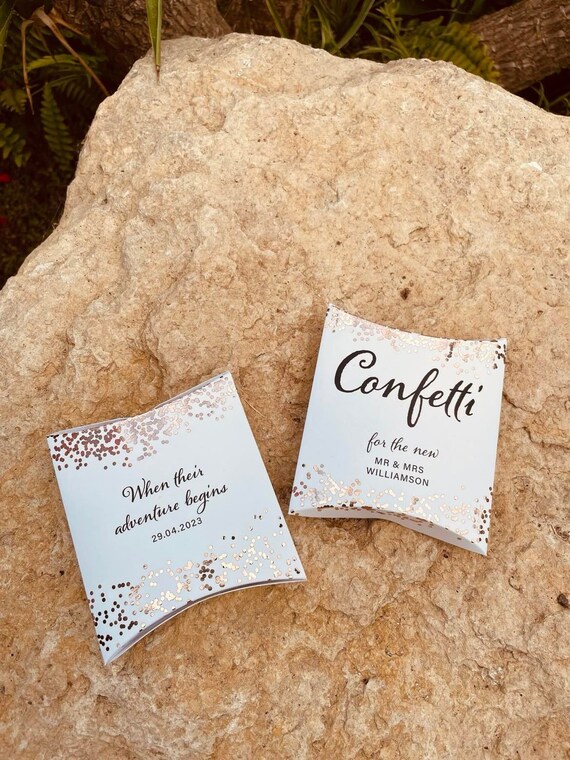 Pack of 10 Bespoke Confetti Boxes Personalised Pillow Boxes Etsy